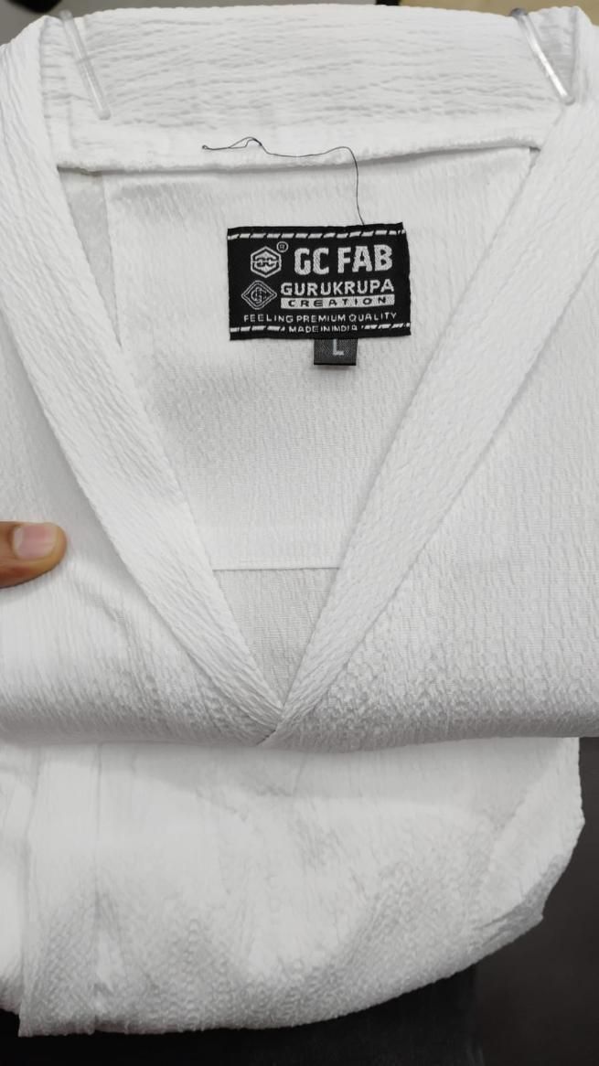 Men's Crinkled Co-Ord Set White